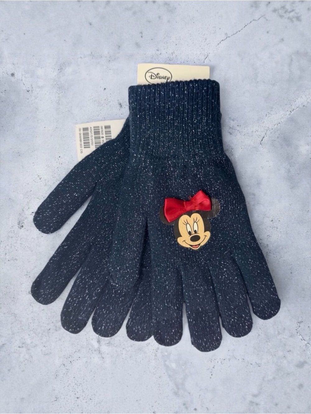 NWT H&M Disney Minnie Mouse Navy Blue Shimmery Gloves